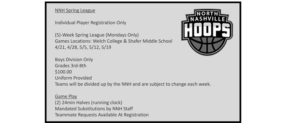 Spring League Registration Now Open!
